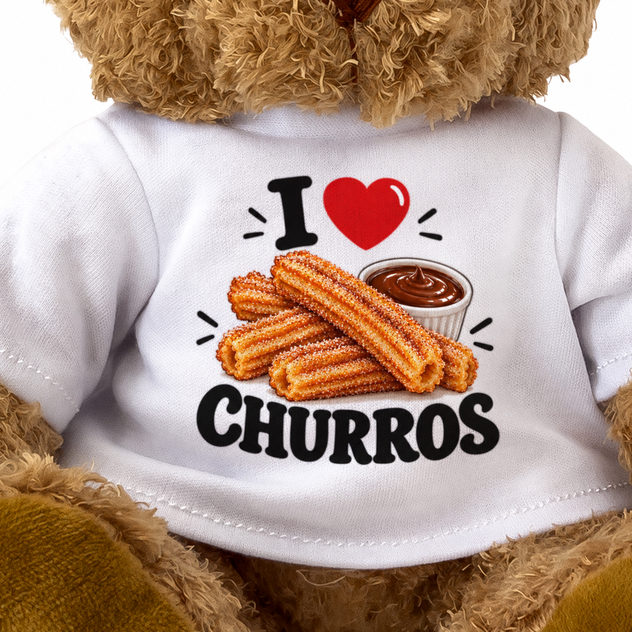 I LOVE CHURROS - Teddy Bear Cute Cuddly - Funny Food Gift Present
