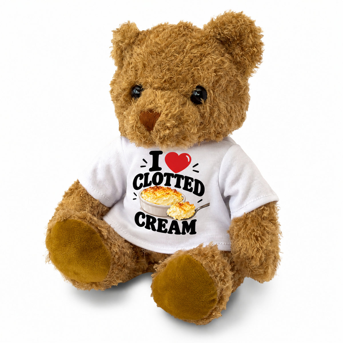 I LOVE CLOTTED CREAM - Teddy Bear Cute Cuddly - Funny Food Gift Present