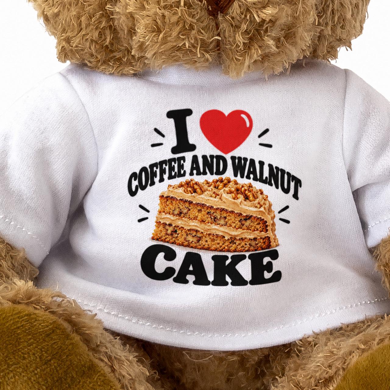 I LOVE COFFEE AND WALNUT CAKE - Teddy Bear Cute Cuddly - Funny Food Gift Present