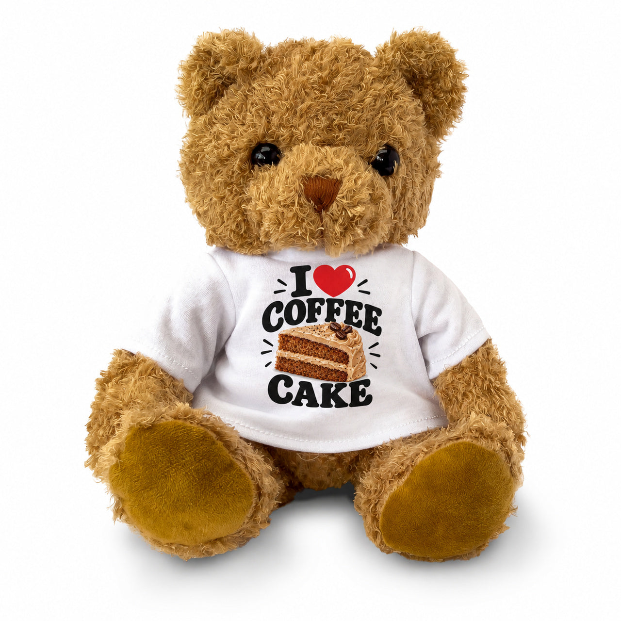 I LOVE COFFEE CAKE - Teddy Bear Cute Cuddly - Funny Food Gift Present