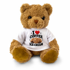 I LOVE COFFEE ICE CREAM - Teddy Bear Cute Cuddly - Funny Food Gift Present