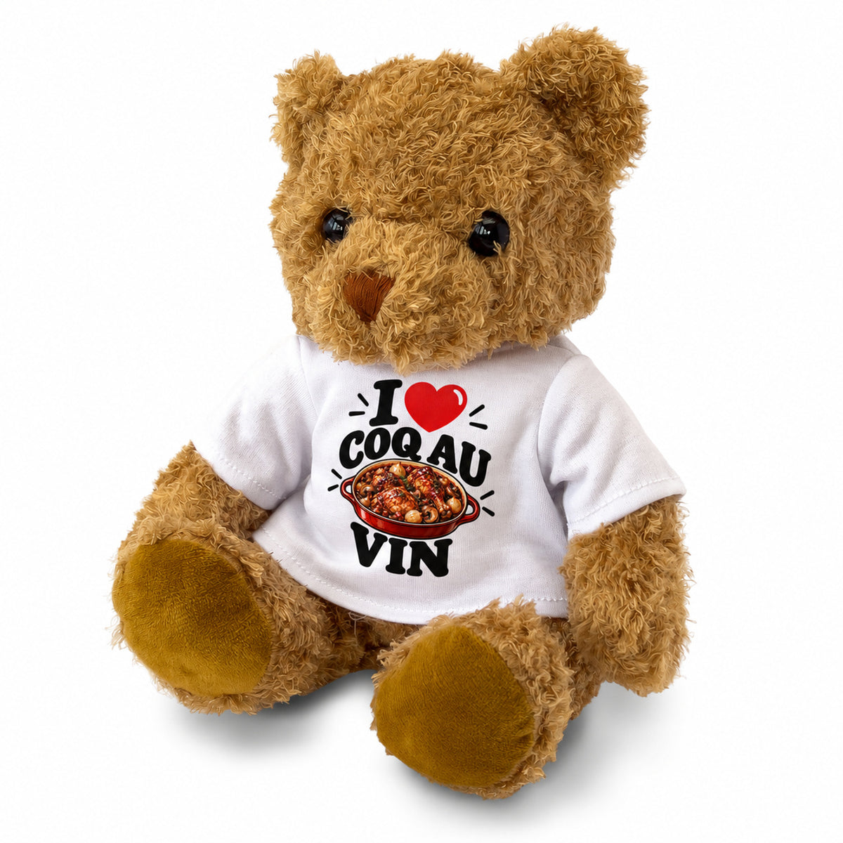 I LOVE COQ AU VIN - Teddy Bear Cute Cuddly - Funny Food Gift Present
