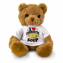 I LOVE COURGETTE SOUP - Teddy Bear Cute Cuddly - Funny Food Gift Present