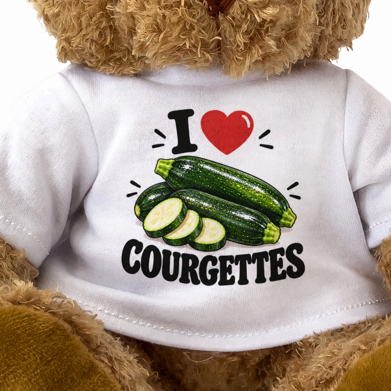 I LOVE COURGETTES - Teddy Bear Cute Cuddly - Funny Food Gift Present