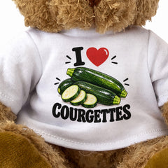 I LOVE COURGETTES - Teddy Bear Cute Cuddly - Funny Food Gift Present