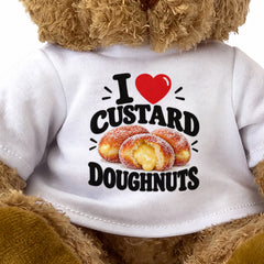 I LOVE CUSTARD DOUGHNUTS - Teddy Bear Cute Cuddly - Funny Food Gift Present