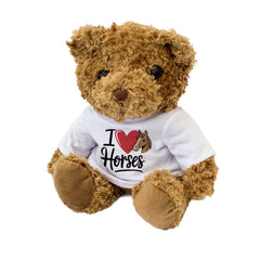 I LOVE HORSES - Teddy Bear - Cute Cuddly Soft Adorable - Gift Present