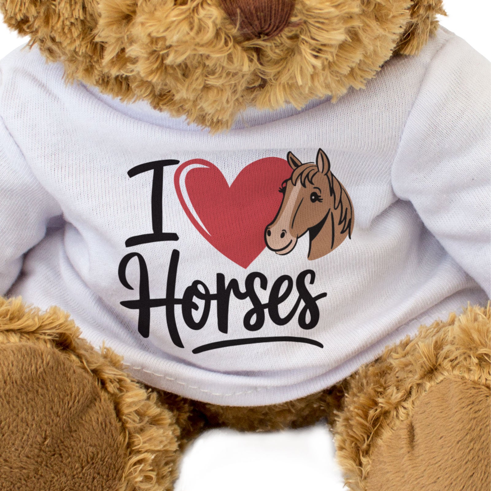 I LOVE HORSES - Teddy Bear - Cute Cuddly Soft Adorable - Gift Present