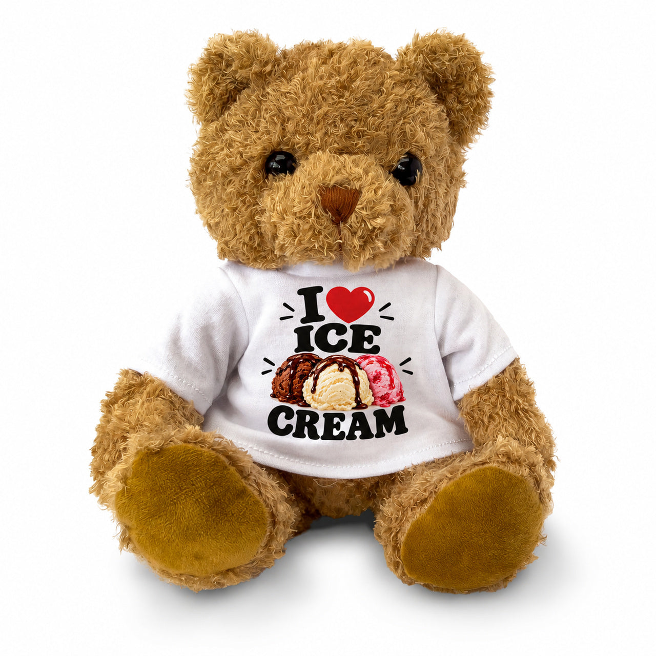 I LOVE ICE CREAM - Teddy Bear Cute Cuddly - Funny Food Gift Present