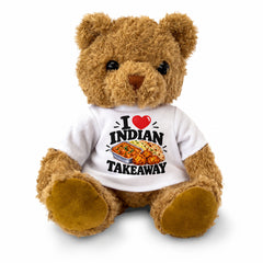 I LOVE INDIAN TAKEAWAY - Teddy Bear Cute Cuddly - Funny Food Gift Present