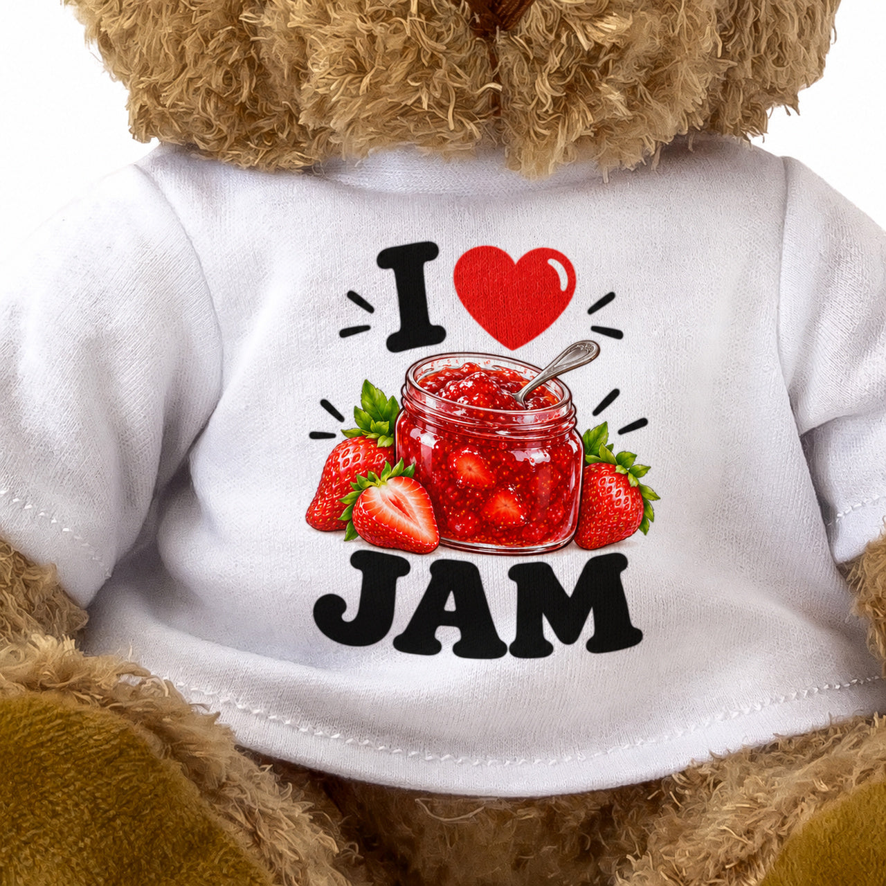 I LOVE JAM - Teddy Bear Cute Cuddly - Funny Food Gift Present