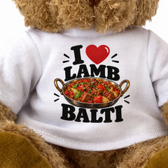 I LOVE LAMB BALTI - Teddy Bear Cute Cuddly - Funny Food Gift Present