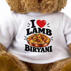 I LOVE LAMB BIRYANI - Teddy Bear Cute Cuddly - Funny Food Gift Present