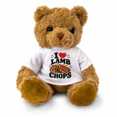 I LOVE LAMB CHOPS - Teddy Bear Cute Cuddly - Funny Food Gift Present