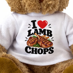 I LOVE LAMB CHOPS - Teddy Bear Cute Cuddly - Funny Food Gift Present