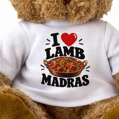 I LOVE LAMB MADRAS - Teddy Bear Cute Cuddly - Funny Food Gift Present