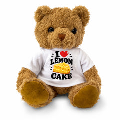 I LOVE LEMON CAKE - Teddy Bear Cute Cuddly - Funny Food Gift Present