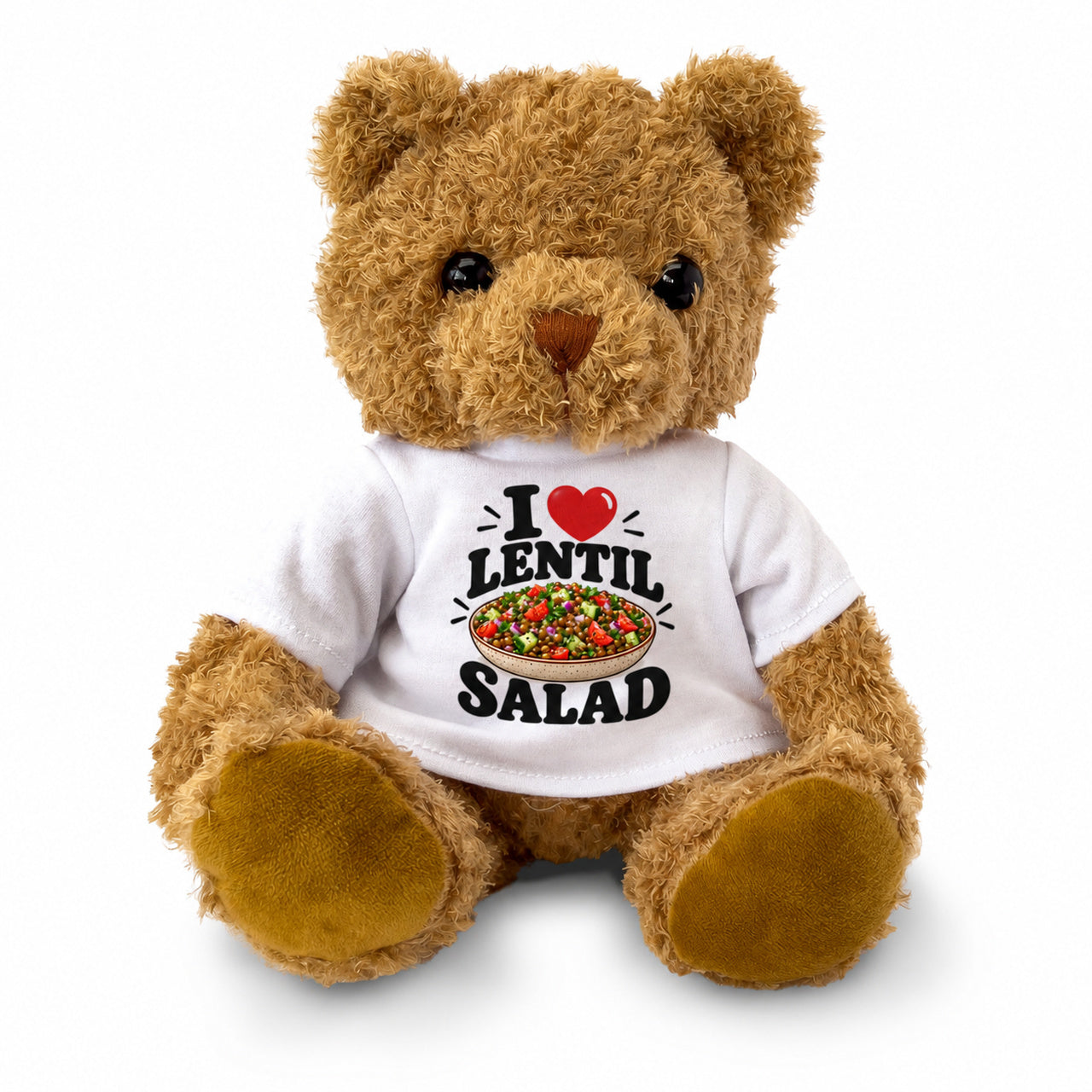 I LOVE LENTIL SALAD - Teddy Bear Cute Cuddly - Funny Food Gift Present