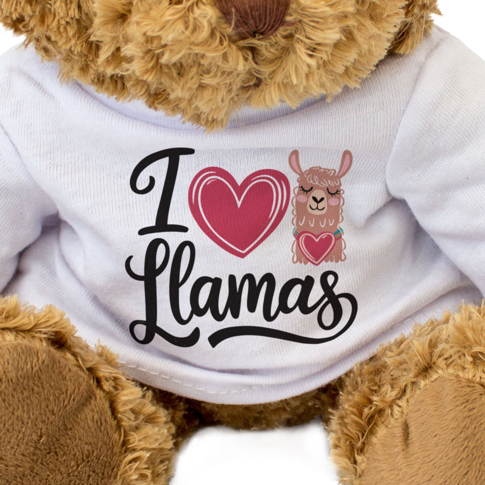 I LOVE LLAMAS - Teddy Bear - Cute Cuddly Soft Adorable - Gift Present