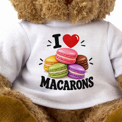 I LOVE MACARONS - Teddy Bear Cute Cuddly - Funny Food Gift Present
