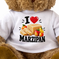 I LOVE MARZIPAN - Teddy Bear Cute Cuddly - Funny Food Gift Present