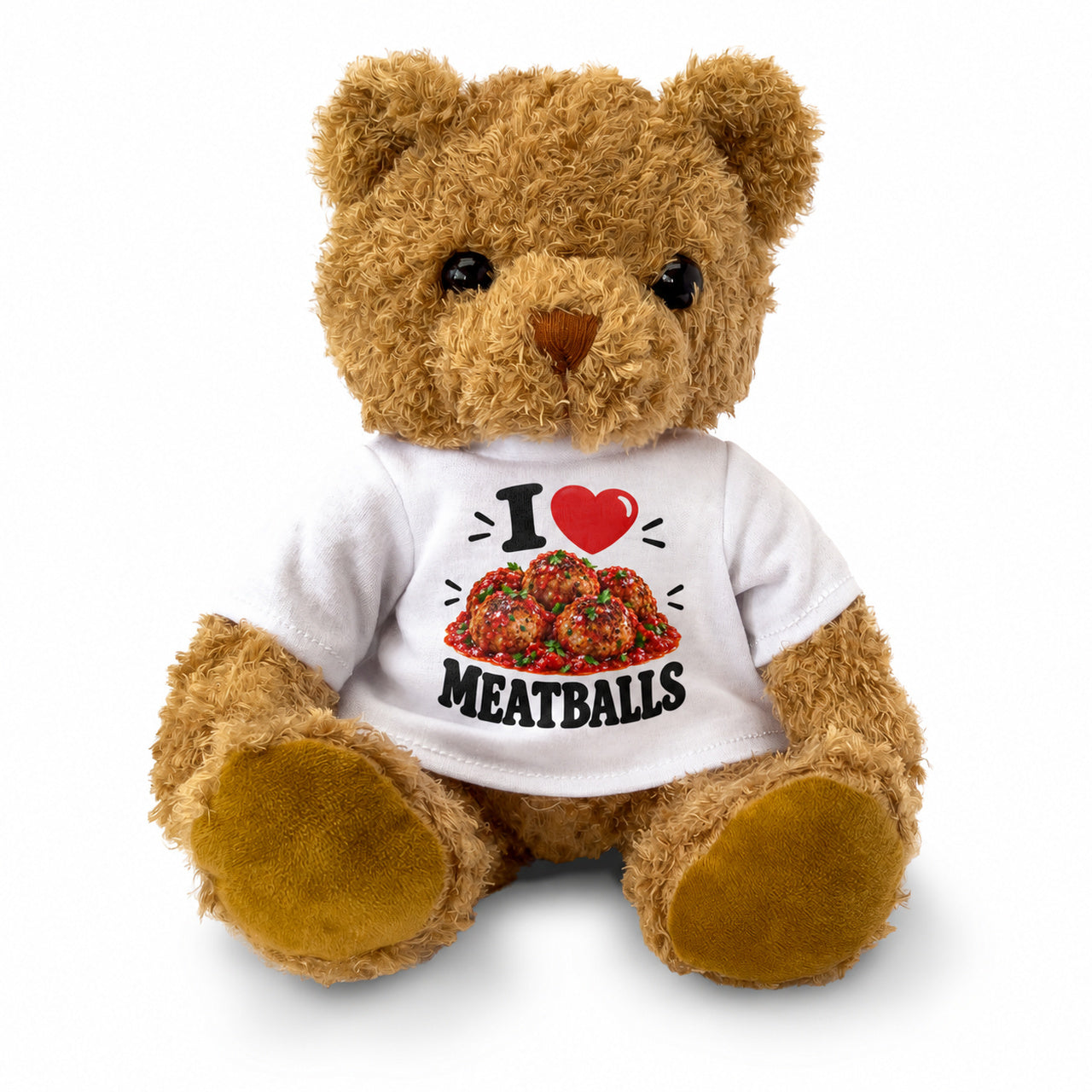 I LOVE MEATBALLS - Teddy Bear Cute Cuddly - Funny Food Gift Present