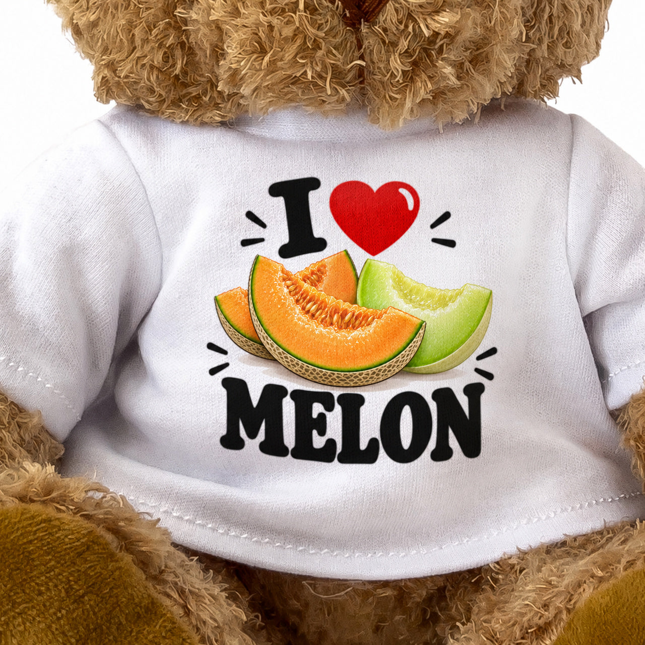 I LOVE MELON - Teddy Bear Cute Cuddly - Funny Food Gift Present