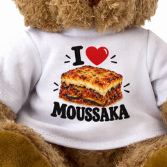 I LOVE MOUSSAKA - Teddy Bear Cute Cuddly - Funny Food Gift Present