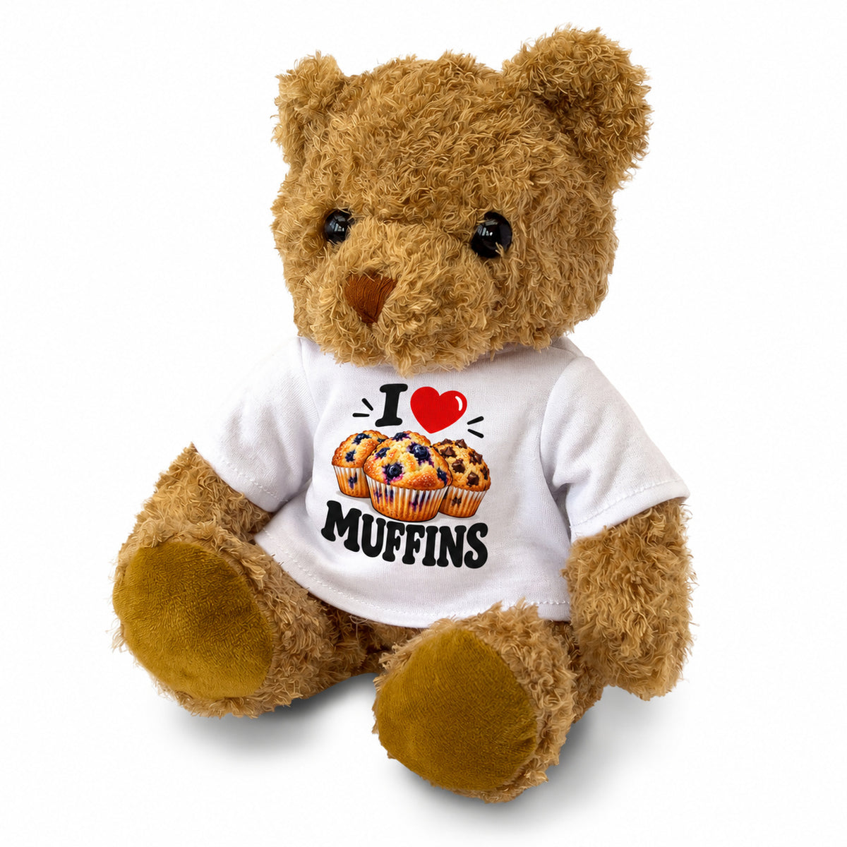 I LOVE MUFFINS - Teddy Bear Cute Cuddly - Funny Food Gift Present