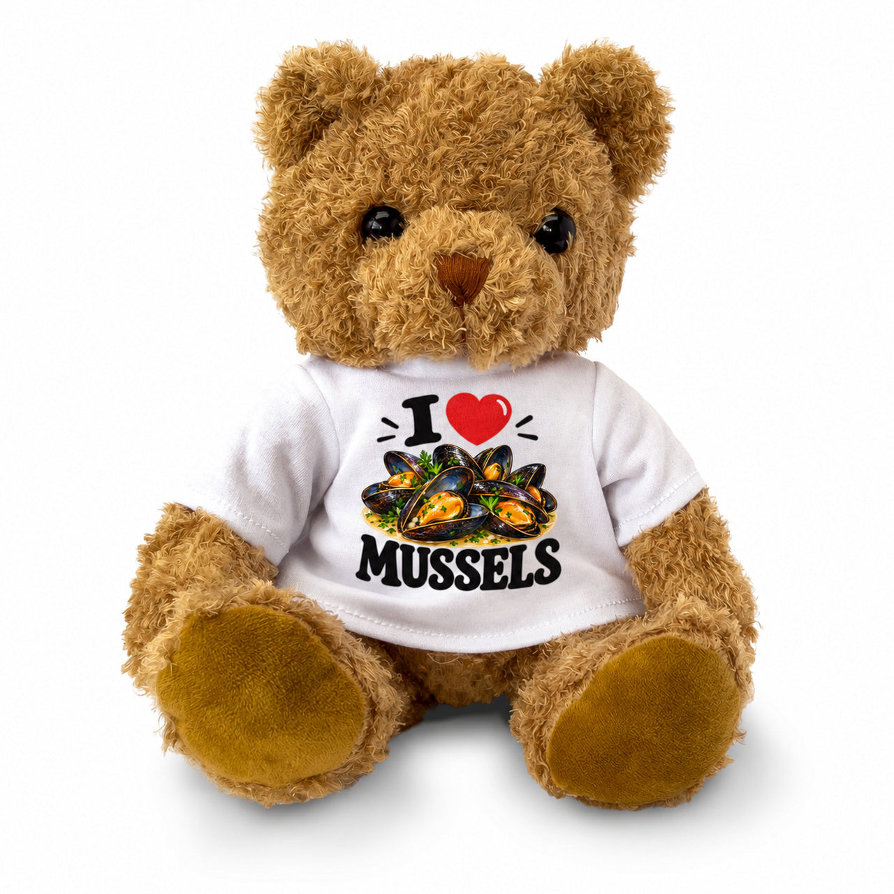 I LOVE MUSSELS - Teddy Bear Cute Cuddly - Funny Food Gift Present