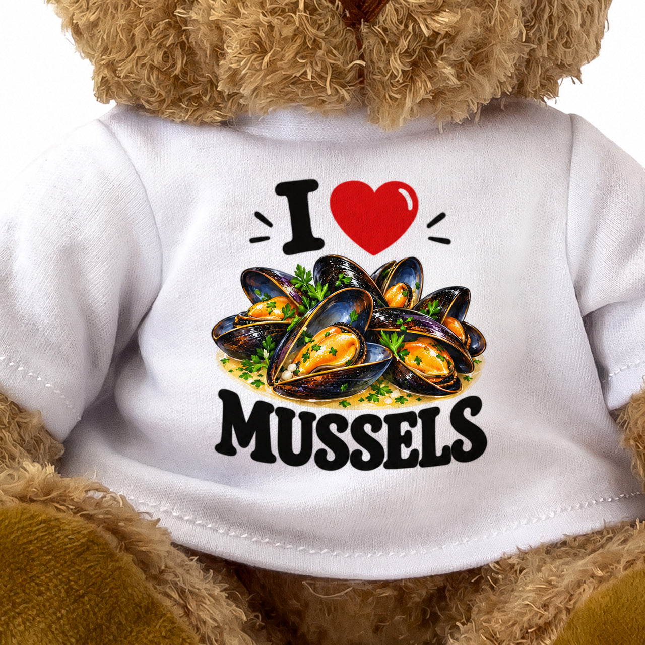 I LOVE MUSSELS - Teddy Bear Cute Cuddly - Funny Food Gift Present