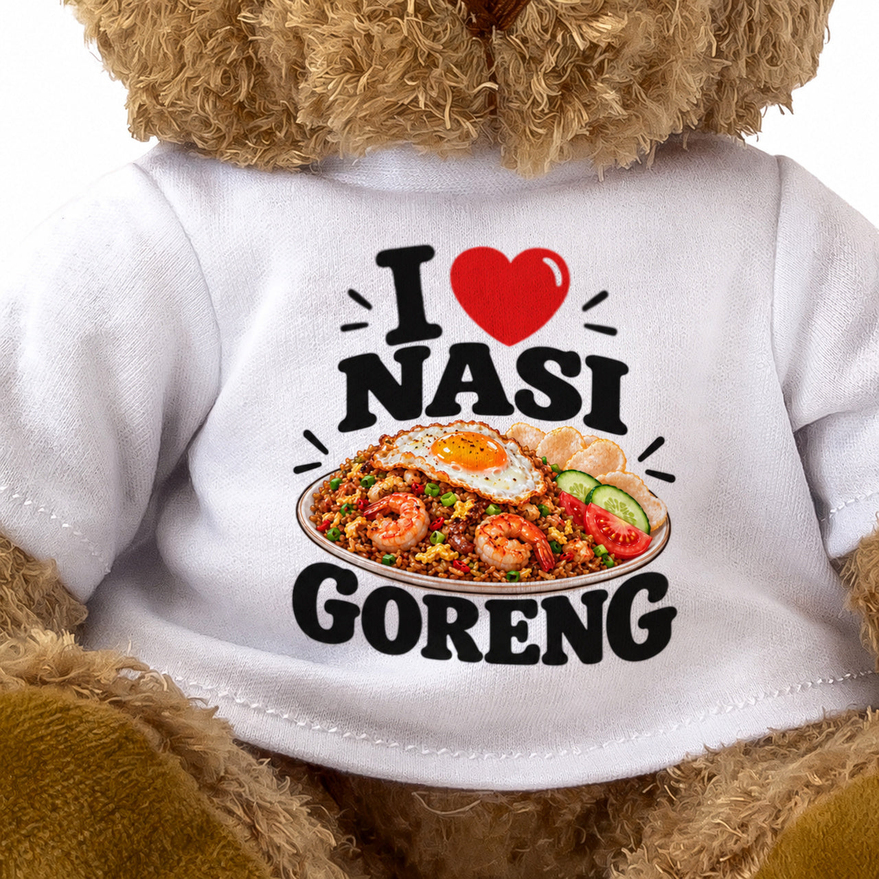 I LOVE NASI GORENG - Teddy Bear Cute Cuddly - Funny Food Gift Present