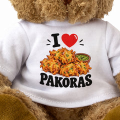I LOVE PAKORAS - Teddy Bear Cute Cuddly - Funny Food Gift Present