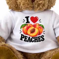 I LOVE PEACHES - Teddy Bear Cute Cuddly - Funny Food Gift Present