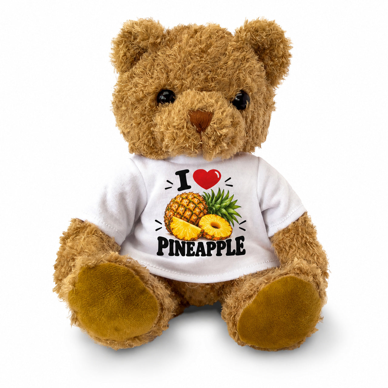 I LOVE PINEAPPLE - Teddy Bear Cute Cuddly - Funny Food Gift Present
