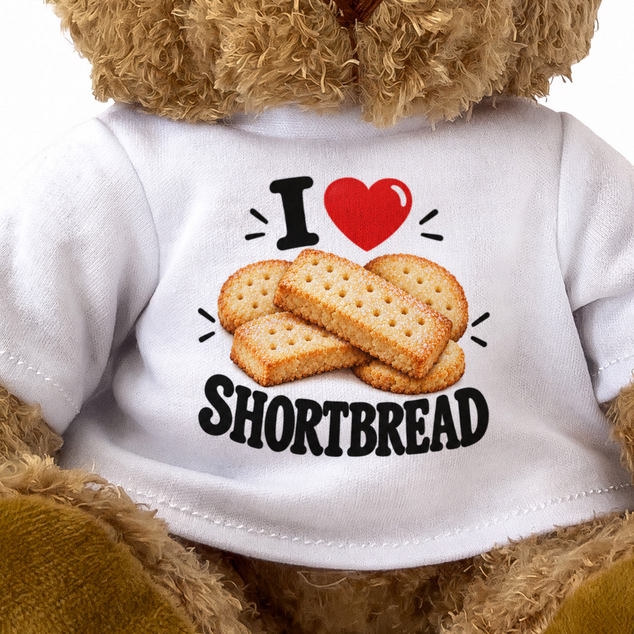 I LOVE SHORTBREAD - Teddy Bear Cute Cuddly - Funny Food Gift Present