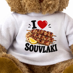 I LOVE SOUVLAKI - Teddy Bear Cute Cuddly - Funny Food Gift Present