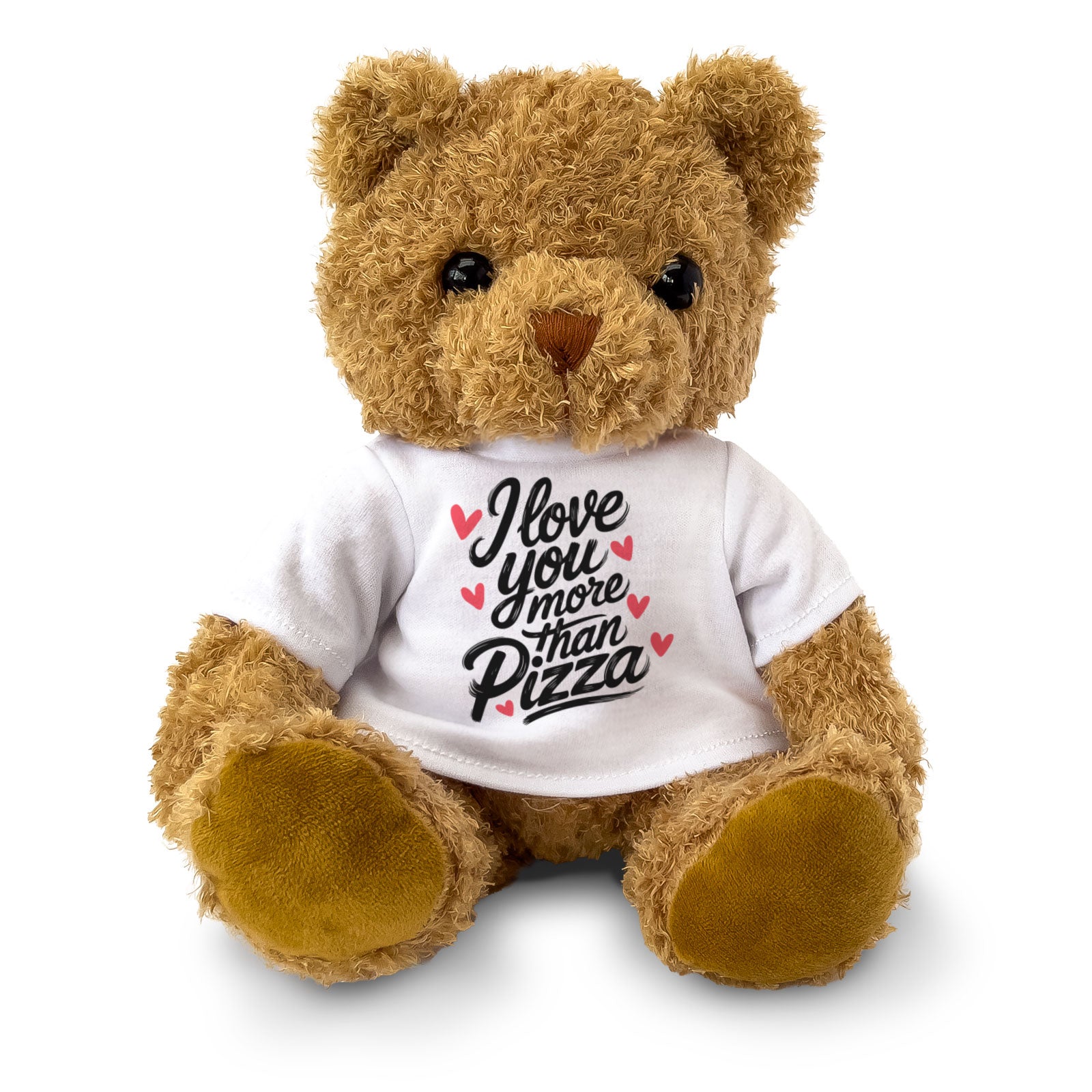 I Love You More Than Pizza - Teddy Bear - Love Romance Gift Present