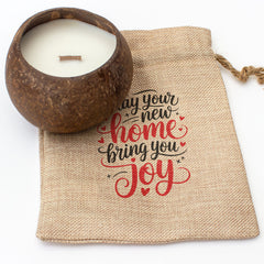 May Your New Home Bring You Joy - Toasted Coconut Bowl Candle – Soy Wax - Gift Present