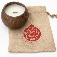 A Very Merry Christmas (Bauble) - Toasted Coconut Bowl Candle – Soy Wax - Gift Present