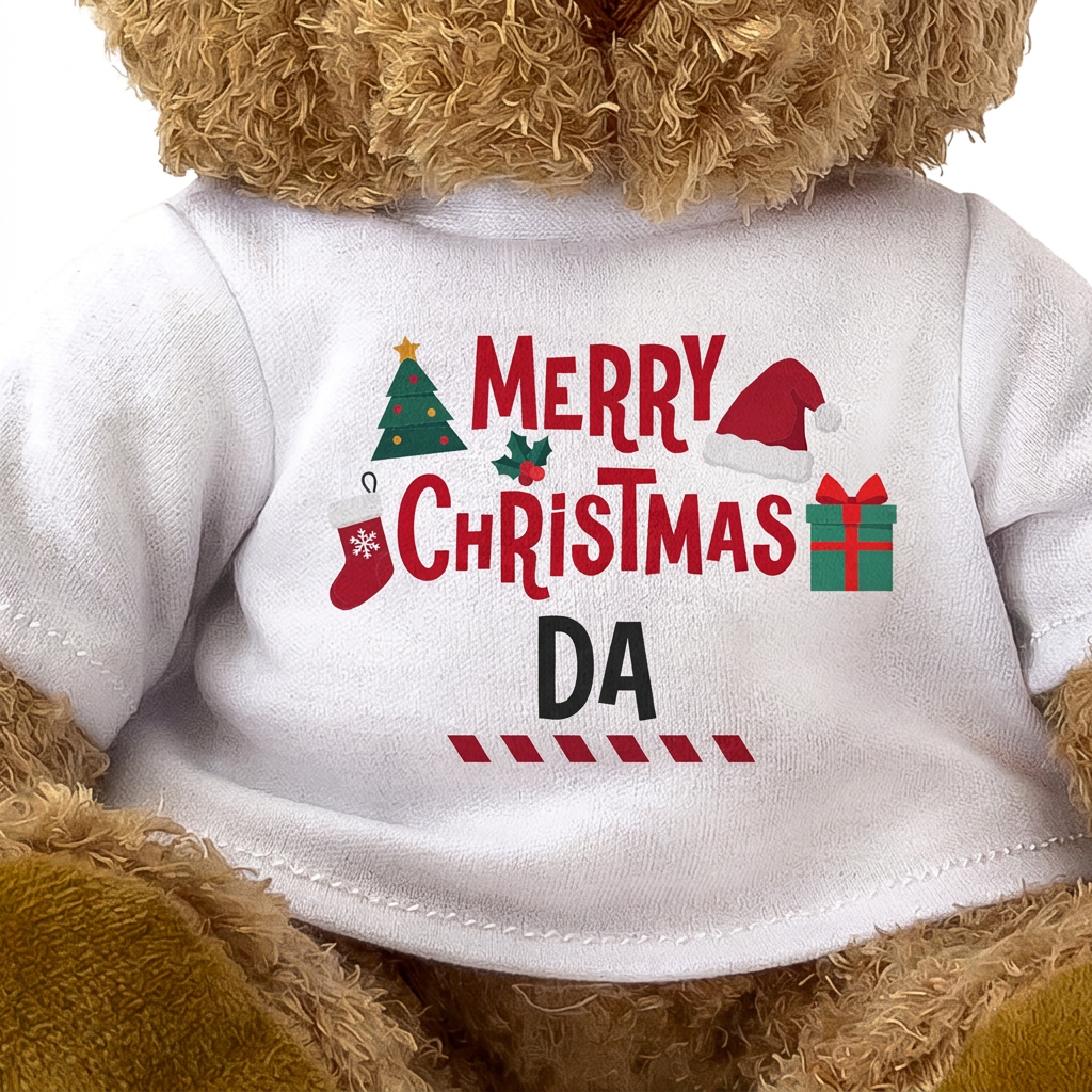 MERRY CHRISTMAS DA - Teddy Bear - Cute Cuddly Soft - Xmas Gift Present
