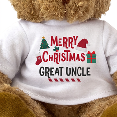 MERRY CHRISTMAS GREAT UNCLE - Teddy Bear - Cute Cuddly Soft - Xmas Gift Present