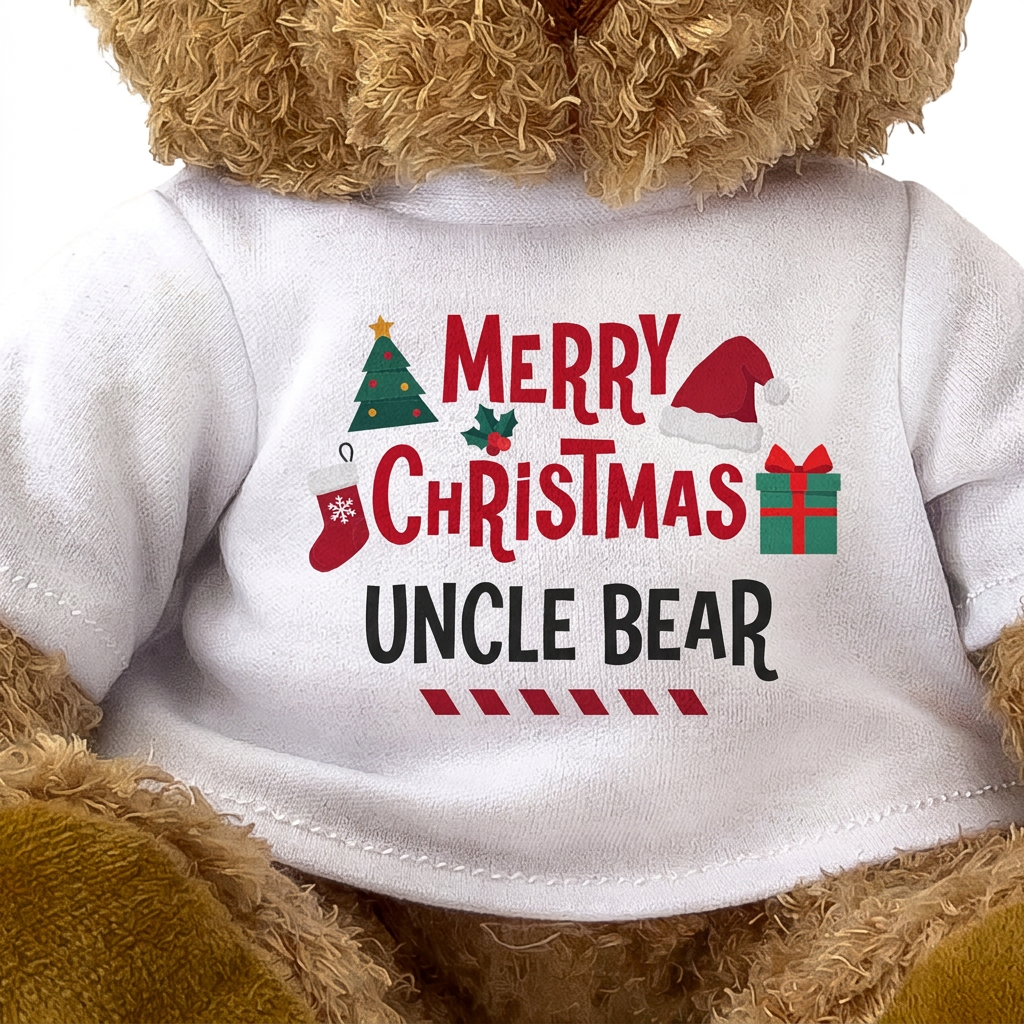 MERRY CHRISTMAS UNCLE BEAR - Teddy Bear - Cute Cuddly Soft - Xmas Gift Present