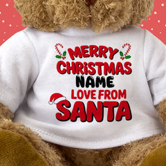 Merry Christmas Love From Santa (Personalised Name) - Teddy Bear - Cute - Xmas Gift Present (Copy)