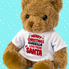 Merry Christmas Love From Santa (Personalised Name) - Teddy Bear - Cute - Xmas Gift Present (Copy)