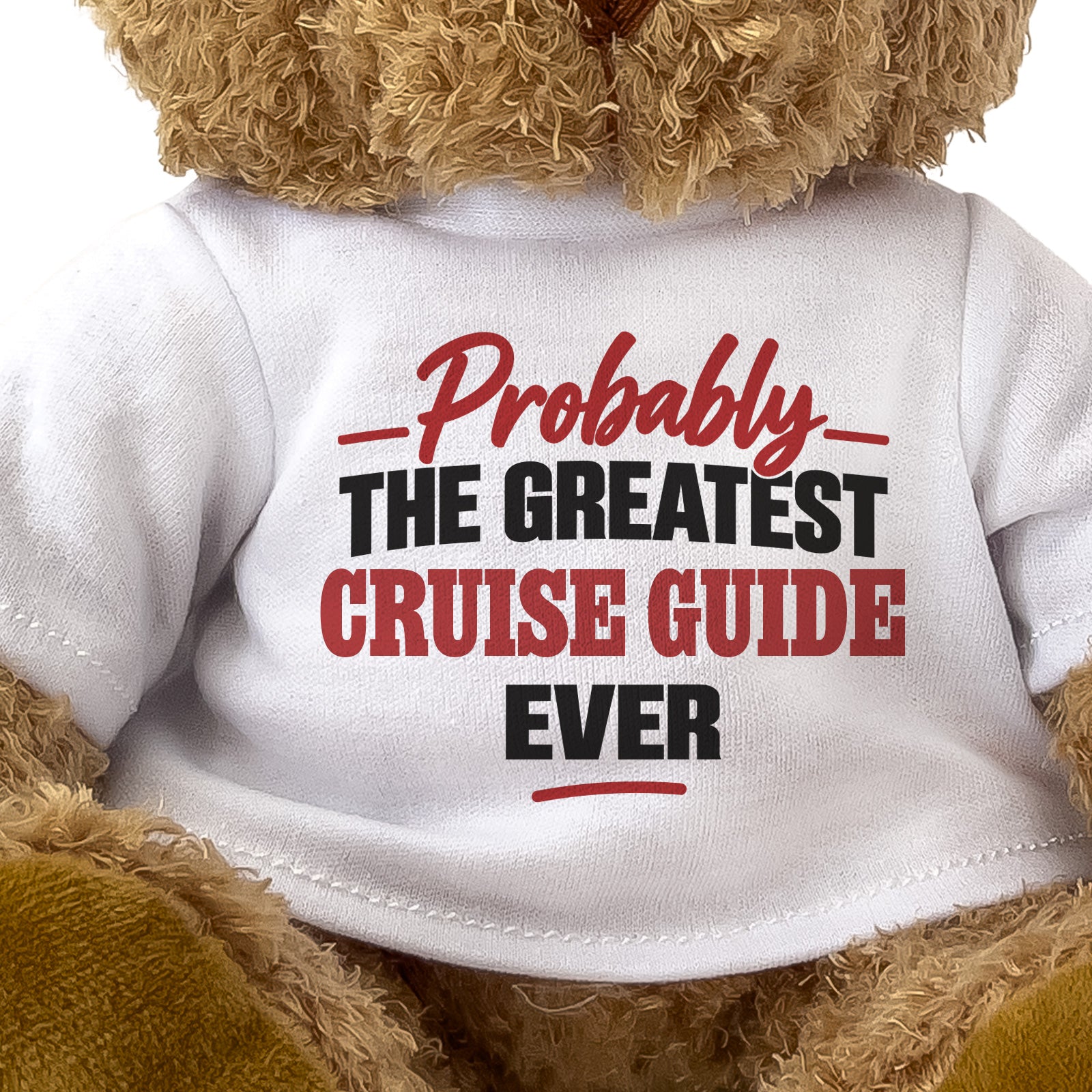 Close-up of the Probably the Greatest Cruise Guide Ever T-shirt design