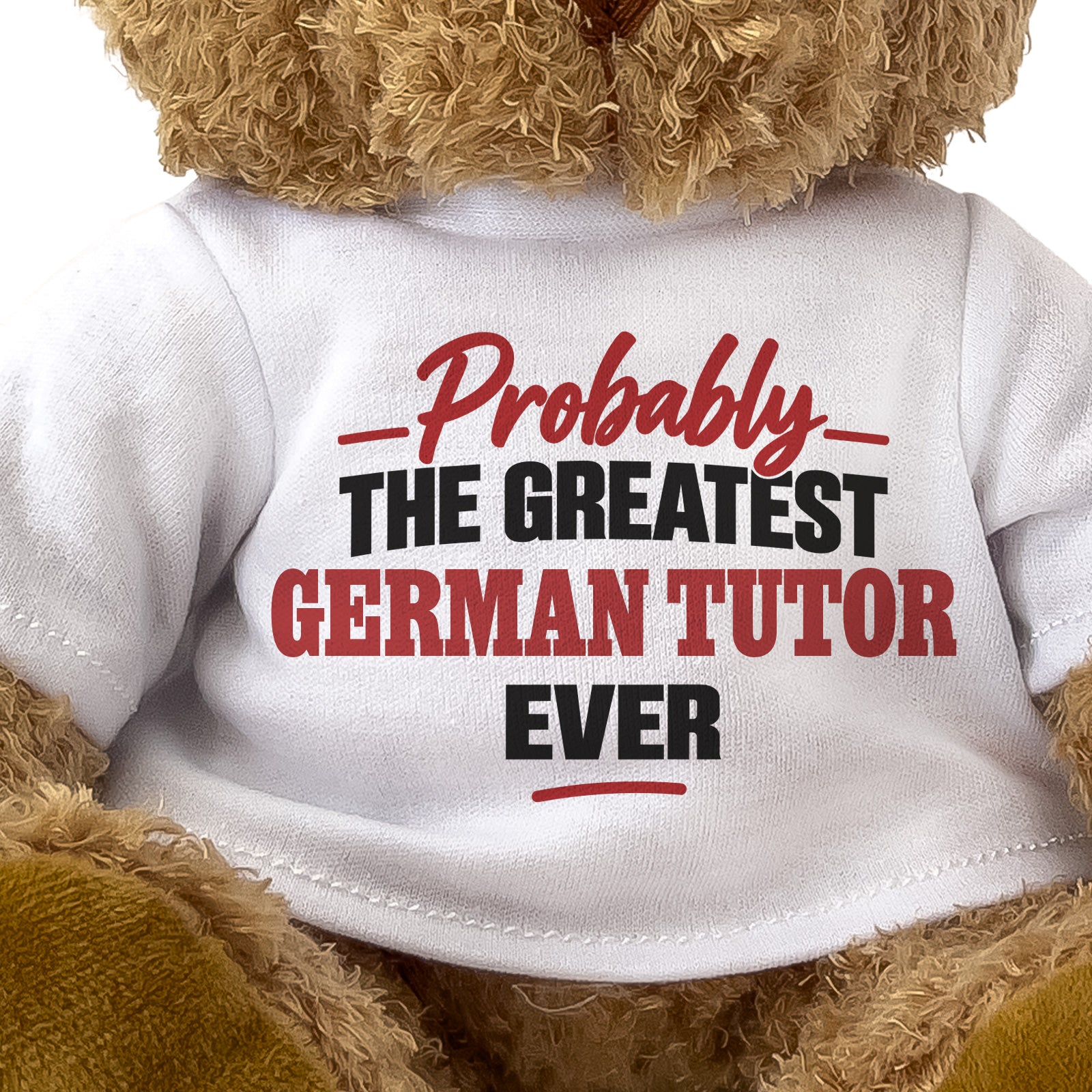 Close-up of the Probably the Greatest German Tutor Ever T-shirt design