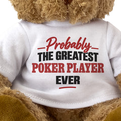 Close-up of the Probably the Greatest Poker Player Ever T-shirt design