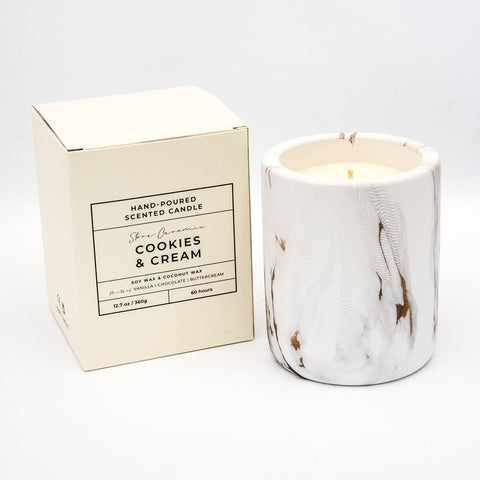 Ceramic Stone Effect Candles x 12 – Cookies & Cream (Wholesale UK Only)