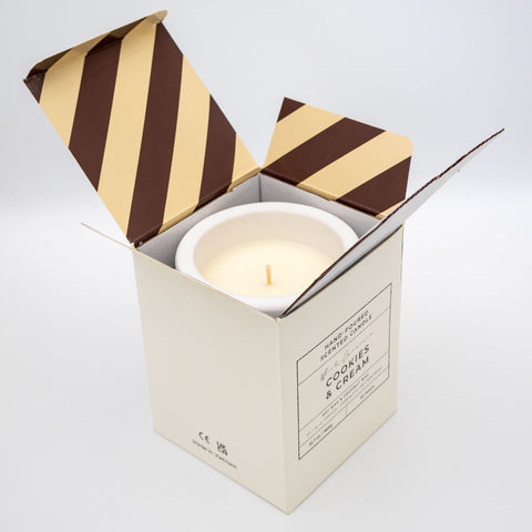 White Ceramic Candles x 12 – Cookies & Cream (Wholesale UK Only)